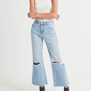 Brand New NWT Rollas Jeans Eastcoast Crop Flare Liv Worn